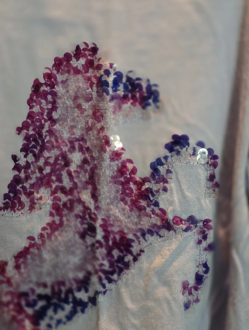 Lands' End Girls Purple Long Sleeve Sequin Unicorn Shirt